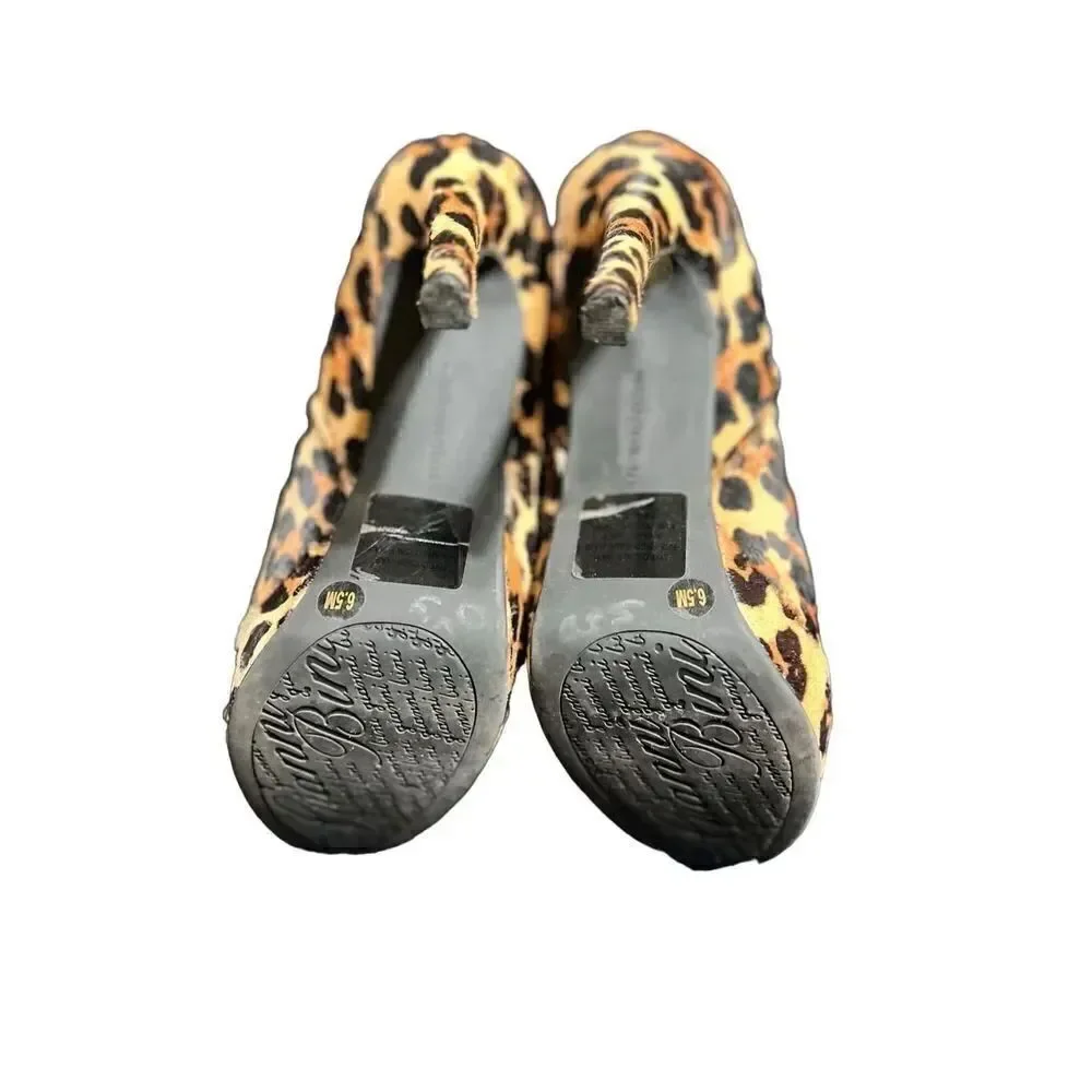 Gianni Bini Leopard Print Calf Hair Stiletto Booties Size 6.5